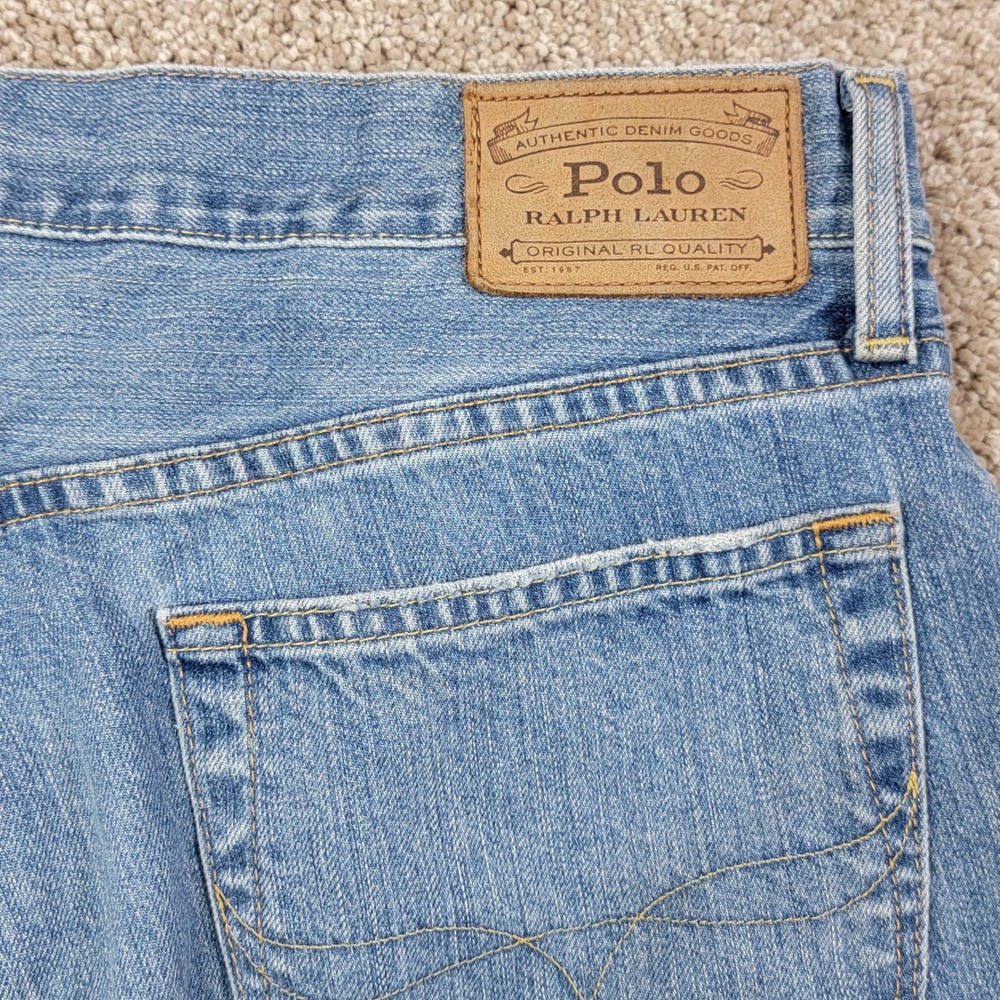 Polo Ralph Lauren Varick Slim Straight Jeans Mens 34x34 Blue Medium Wash Denim